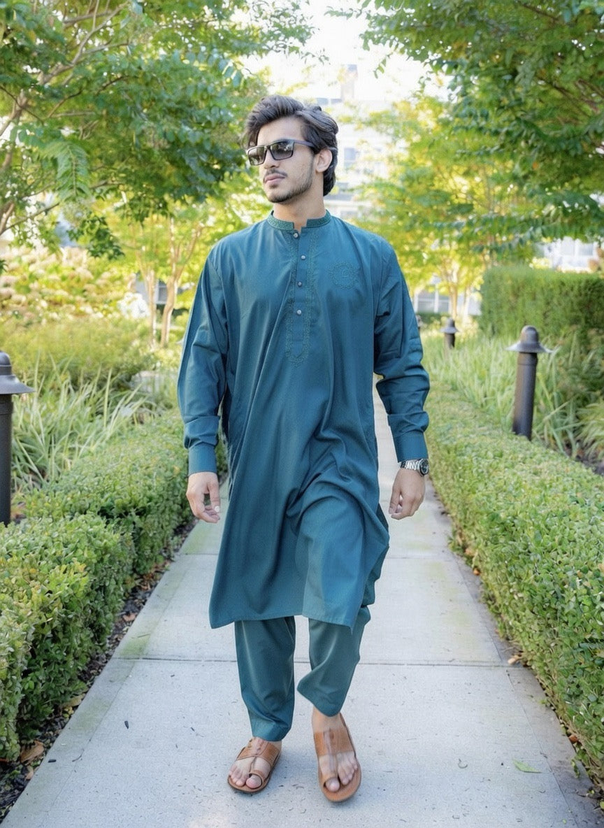 Emerald Green Kinara Shalwar Kameez