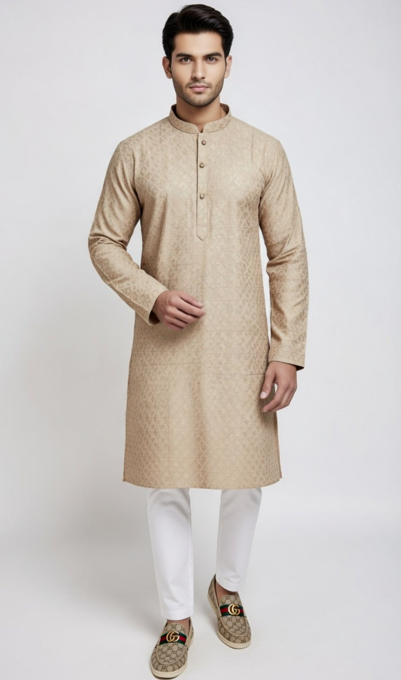 Beige Gold Chicken Kari Suit