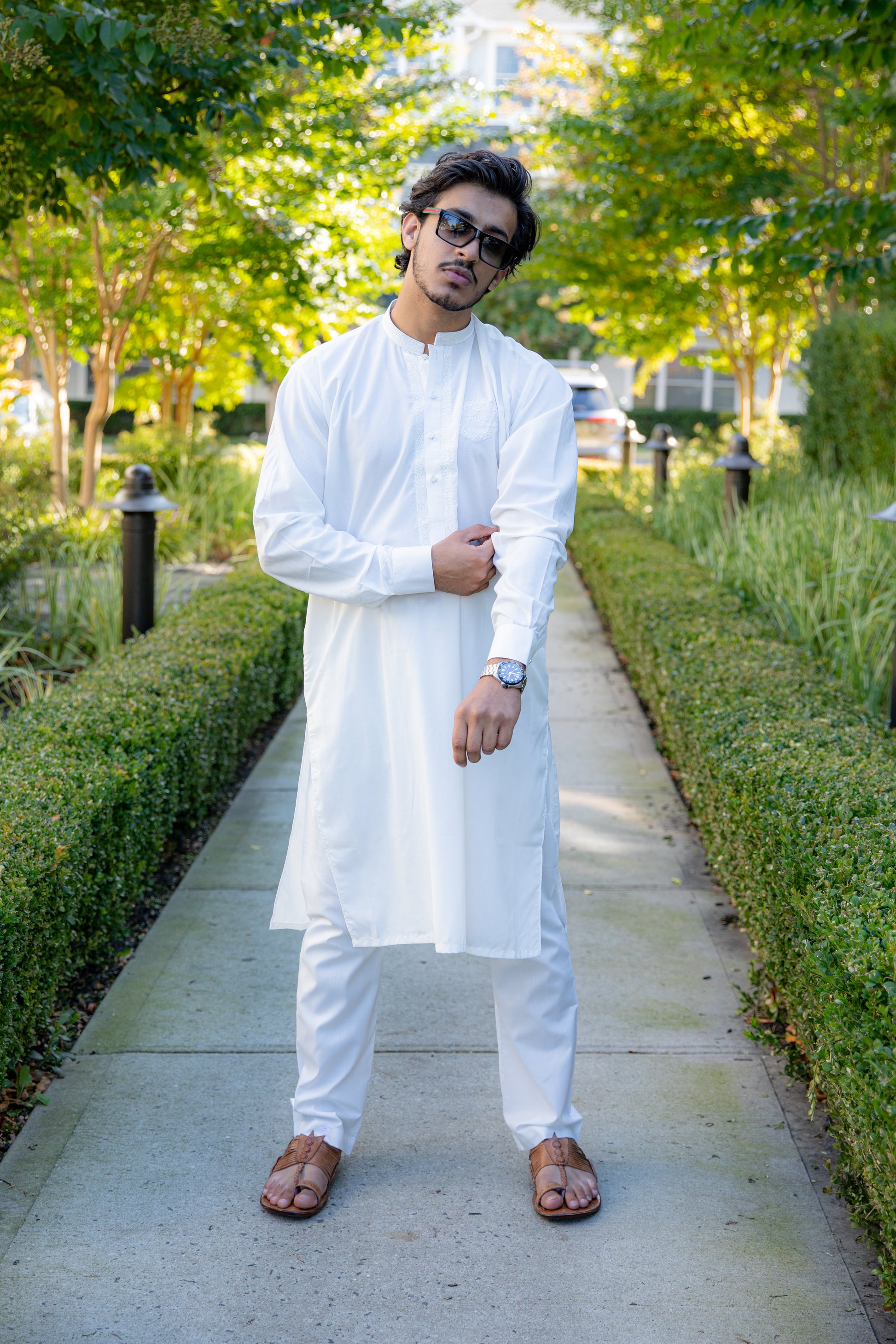 White Kinara Shalwar Kameez