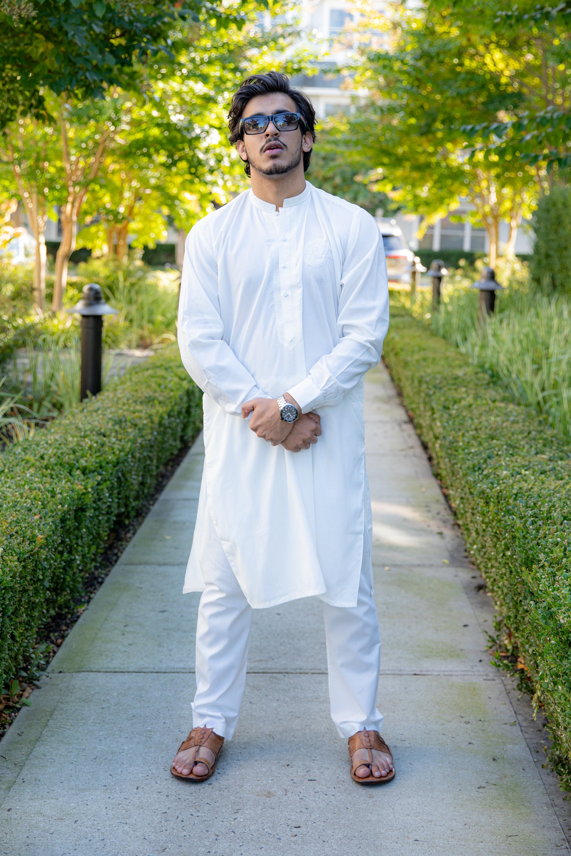 White Kinara Shalwar Kameez