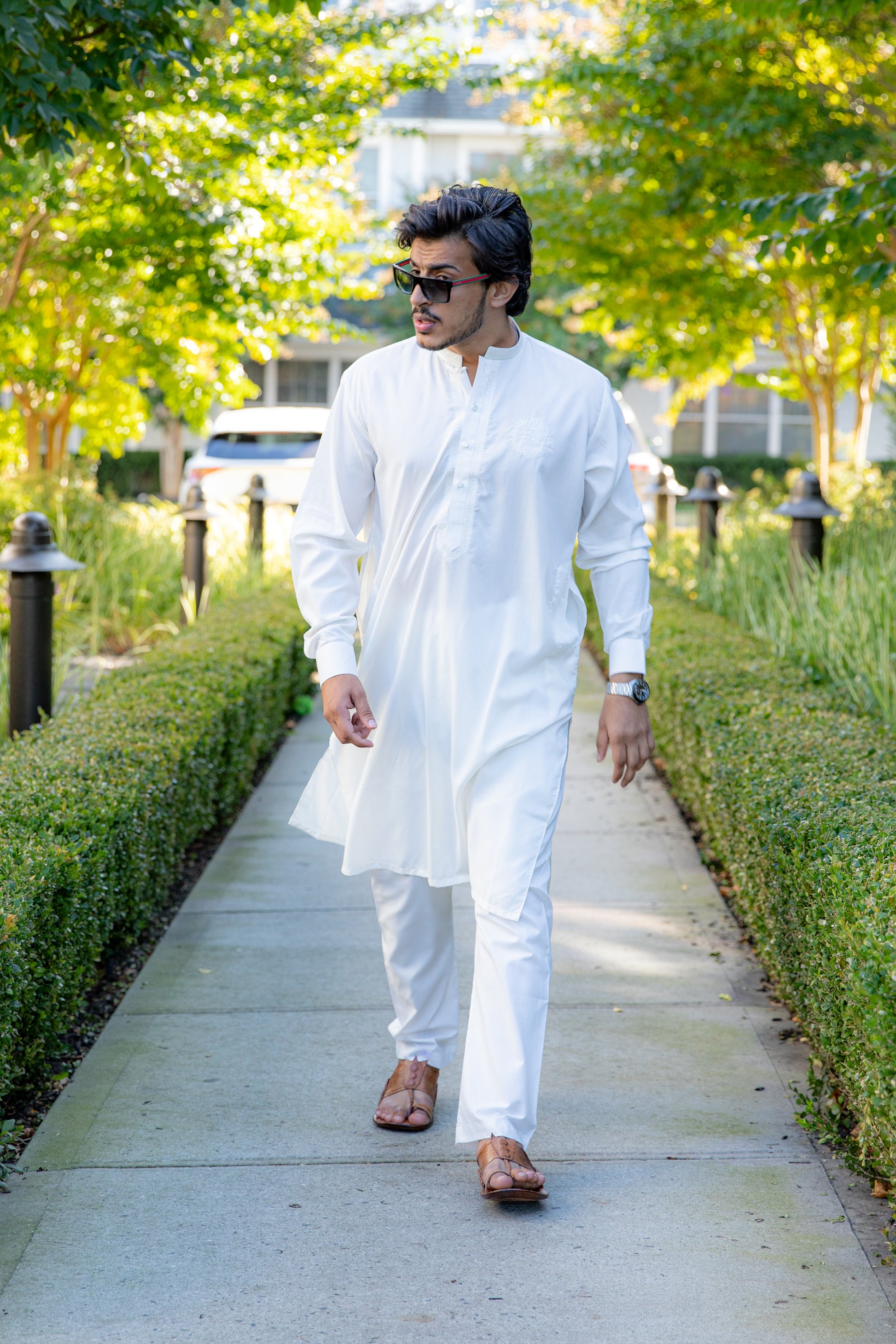 White Kinara Shalwar Kameez