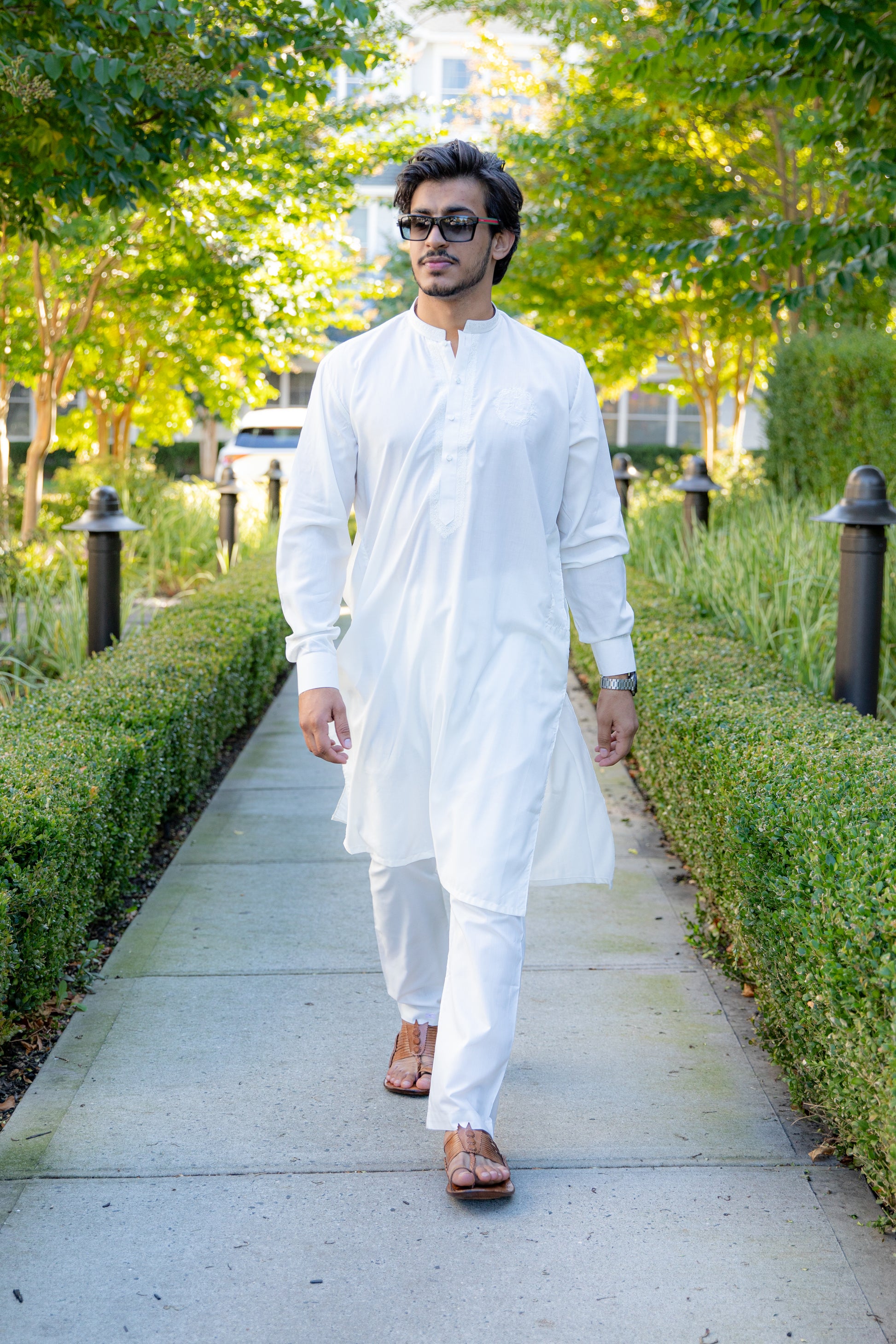 White Kinara Shalwar Kameez