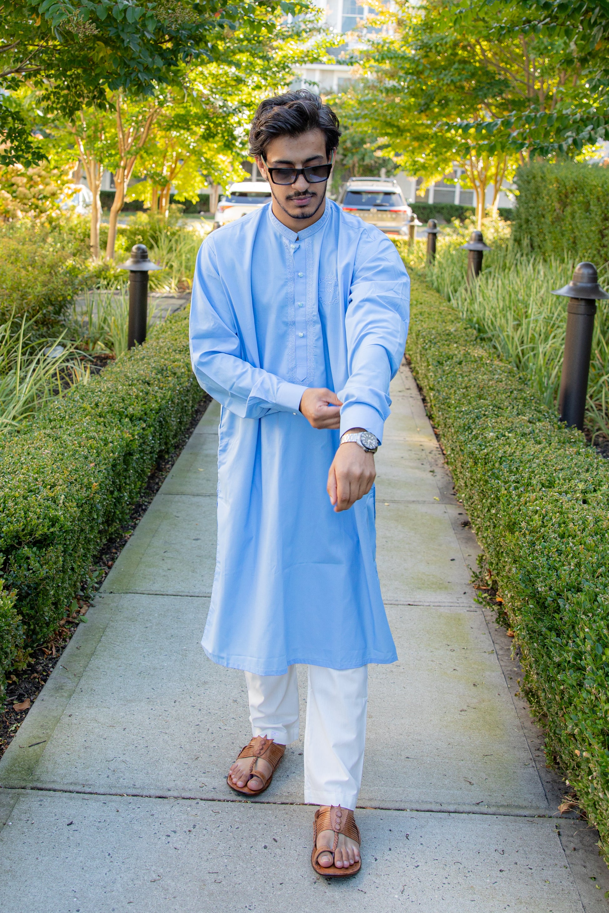 Sky Blue Kinara Shalwar Kameez