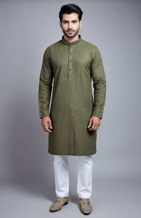 Olive Kari Kurta