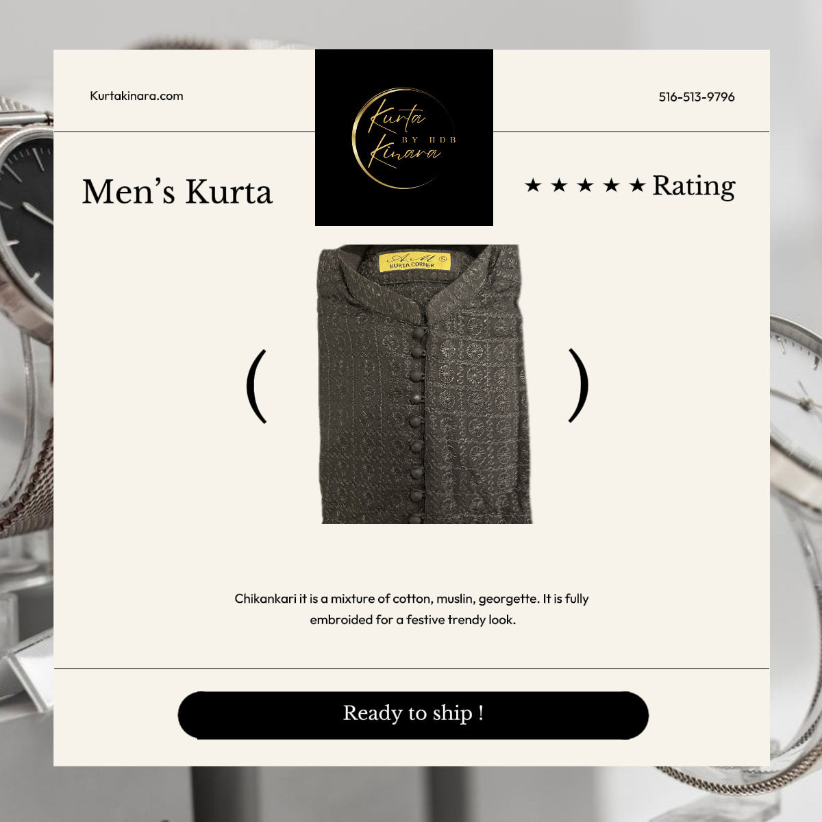 Black Button Chicken Kari Kurta