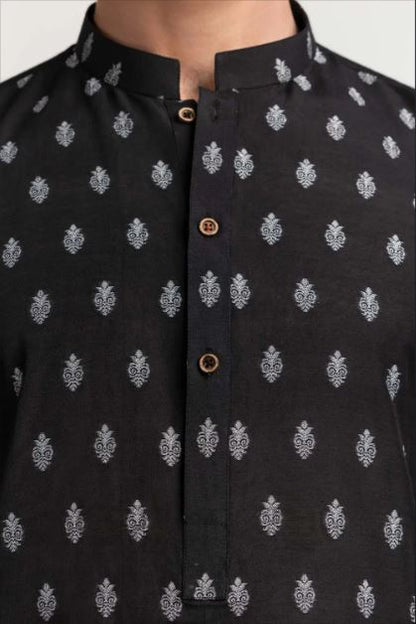 Black Printed Kurta