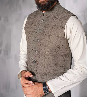 Grey Patetrn Waist Coat