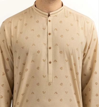 Cream Printed Kurta - Gul Ahmed