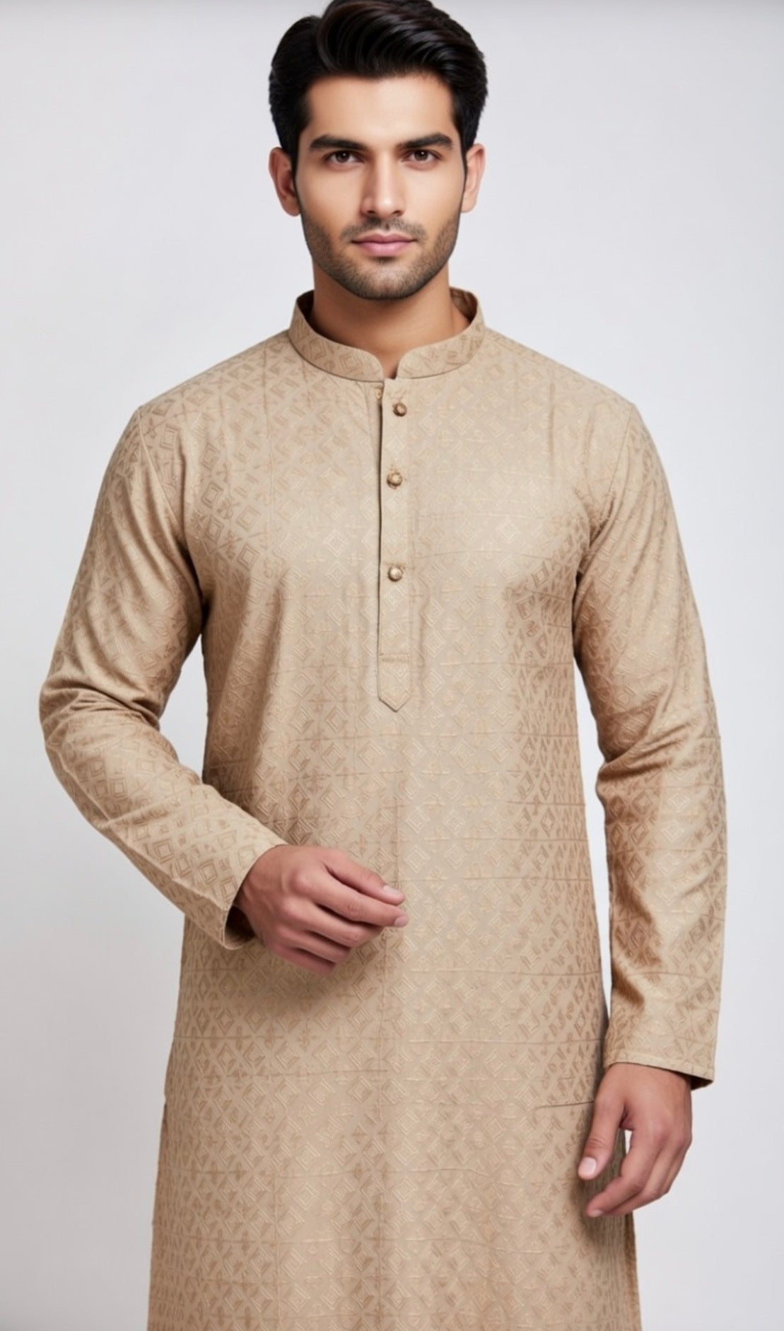 Beige Gold Chicken Kari Suit