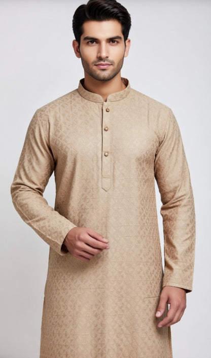 Beige Gold Chicken Kari Suit