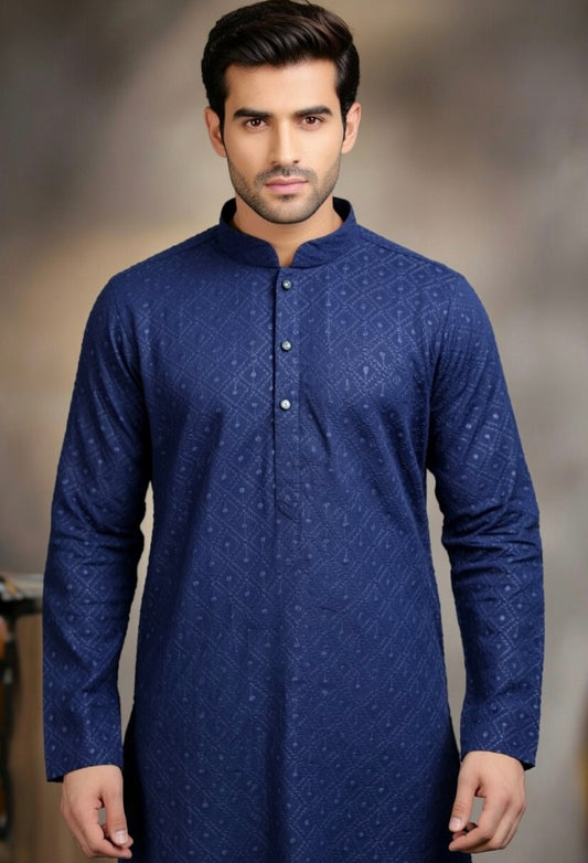 Navy Blue Chicken Kurta
