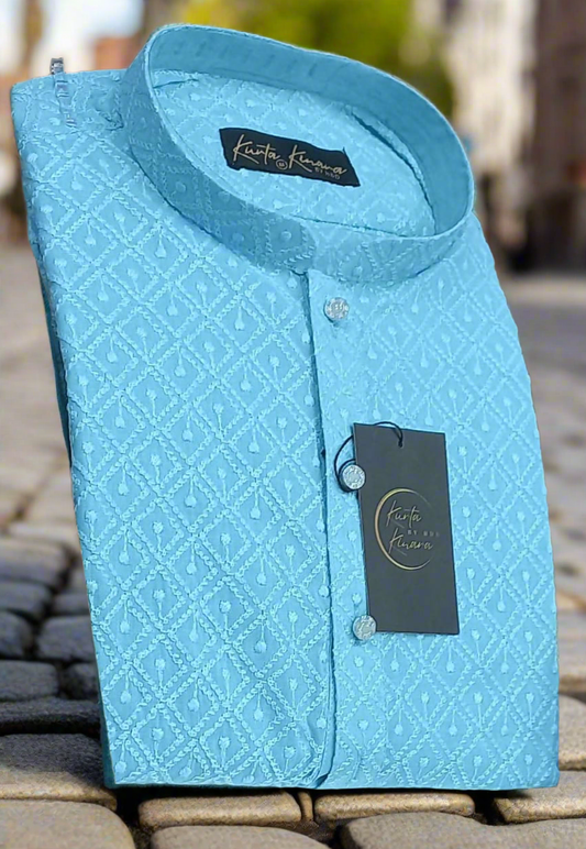 Sky Blue Chicken Kari Suit