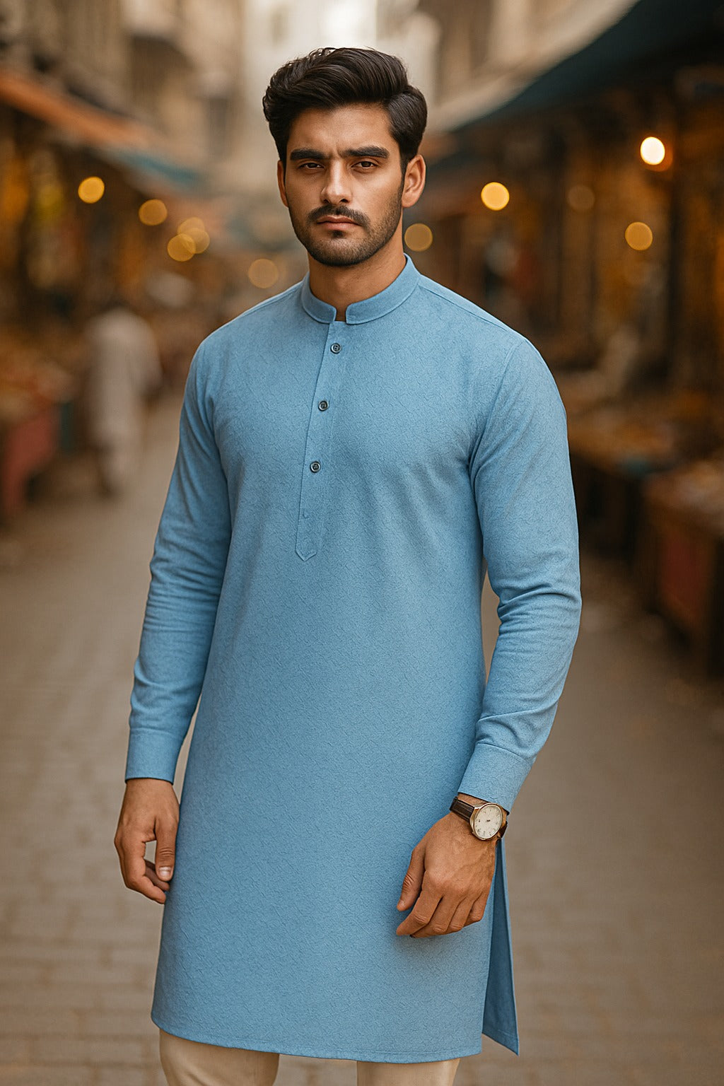 Sky Blue Chicken Kari Suit