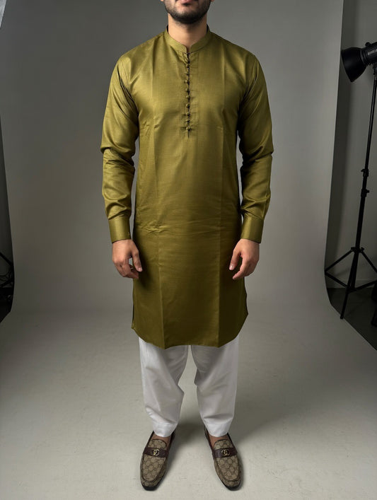 Olive Button Kurta