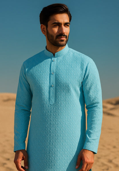 Sky Blue Chicken Kari Suit