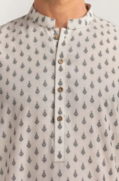 White Printed Kurta - Gul Ahmed