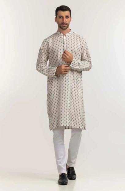 White Printed Kurta - Gul Ahmed