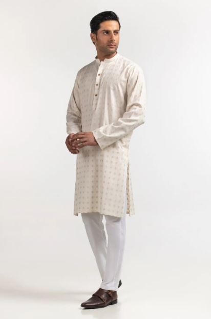 White Printed Kurta - Gul Ahmed