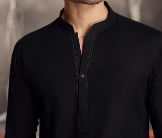 Black Short Kurta - Junaid Jamshed