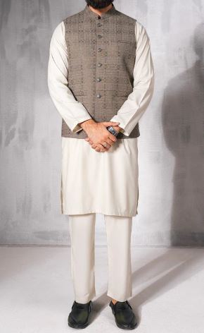 Grey Patetrn Waist Coat